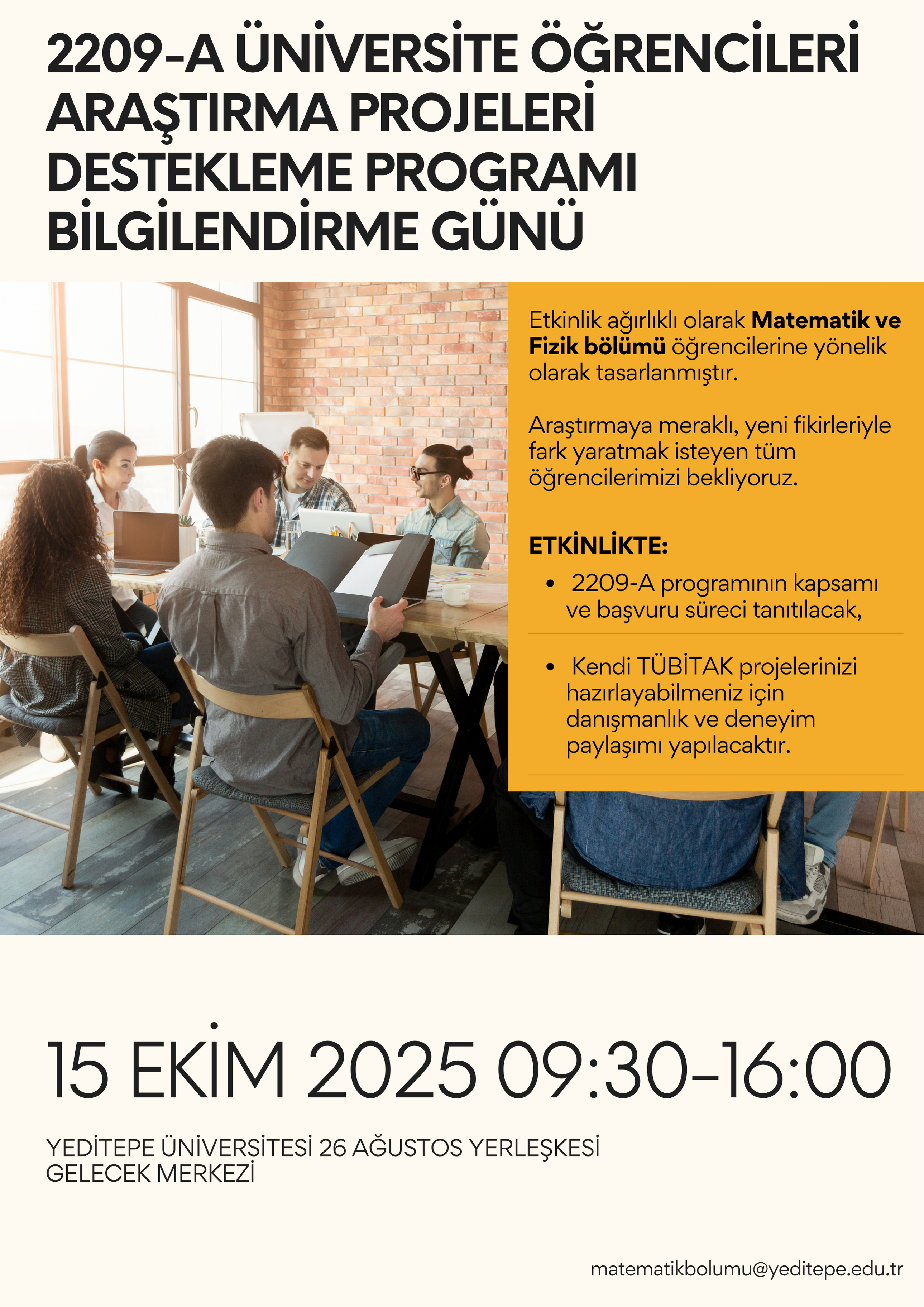 2209-A Üniversite Öğrencileri Araştırma Projeleri Destekleme Programı Bilgilendirme Günü