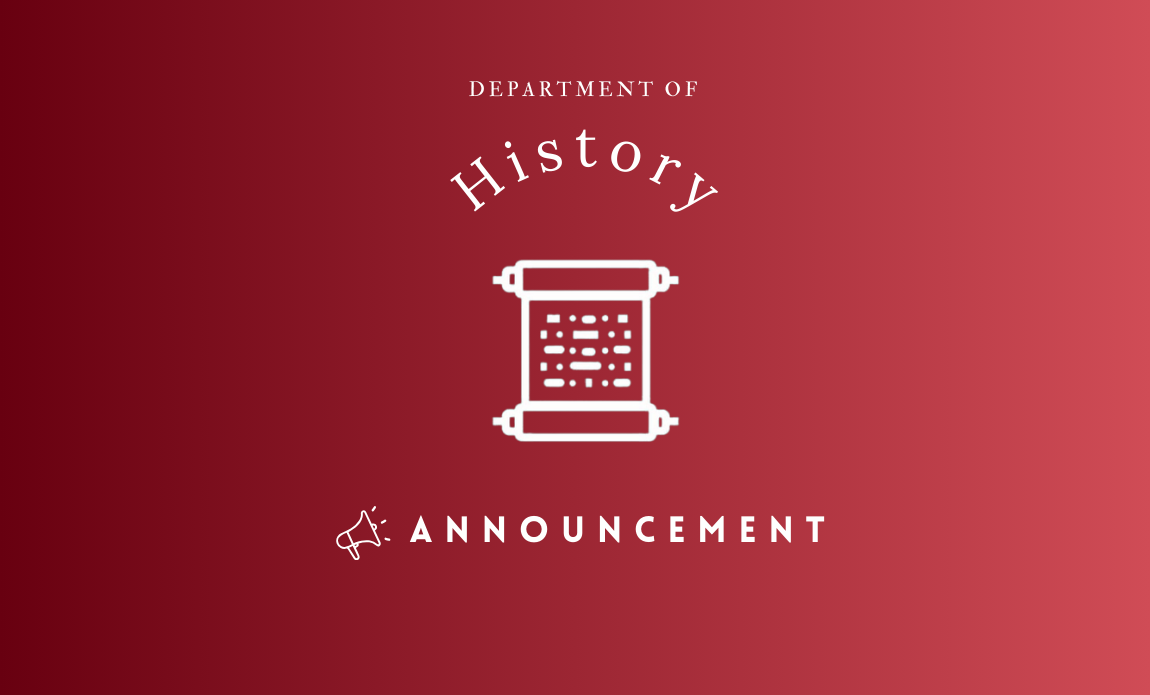 Fall 2025 History Department Final Schedule 